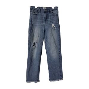 Rachel Rachel Roy ~ Denim Straight Leg Ankle Distressed Jeans, 8